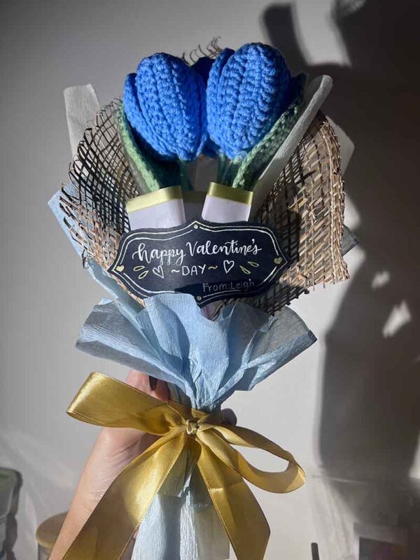 Blue Tulips Bouquet